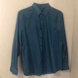 Teal button down